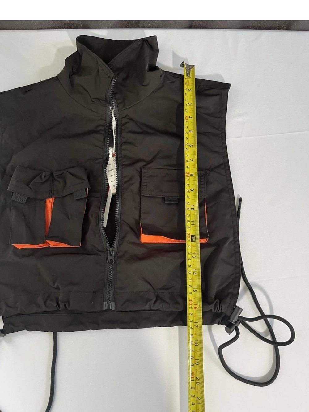 Smoke Rise RED Utility Cargo Vest Drawstring Streetwear Techwear Size M NWT - Picture 5 of 6